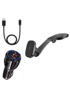 Buy Car Holder metal Magnetic mobile base for car With car charger and Micro USB cable in Saudi Arabia
