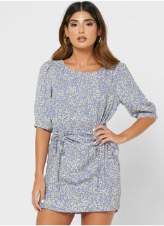 Buy Round Neck Printed Dress in UAE