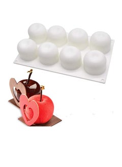 Buy Silicone Molds Baking for Mousse Cake, 3D Baking Molds Dessert Molds for Pastry Truffle Pudding Jelly Cheesecake, Apple Shape, 8-Cavity in UAE
