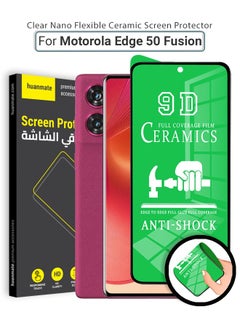 Buy Screen Protector For Motorola Edge 50 Fusion - Edge-to-Edge Flexible Nano Ceramic, Anti-Explosion, High Transparency, Easy Install, Full Coverage Screen Guard for Motorola Edge 50 Fusion in Saudi Arabia