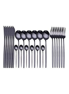 اشتري 24-Piece Cutlery Set Black في السعودية