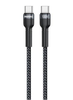 Buy Fast Charging And Data Transmission  RC-172 , 100W Type C to Type C Cable  , 1000MM - Black in Egypt