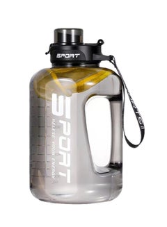 Buy Water bottle, sports bottle, large with straw and handle, 2500 ml capacity, black in Saudi Arabia