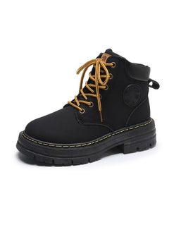 Buy British Platform Martin Boots New Retro Heightening Motorcycle Short Boots Work Big Yellow Boots in Saudi Arabia