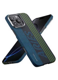 Buy pitaka for iPhone 16 Pro Max Case Compatible with MagSafe, Thin & Light Case iPhone 16 Pro Max with a Caseless Feel, Glow in The Dark, 1500D Aramid Fiber Woven Luminous Tactile Woven Case - Credit card in UAE