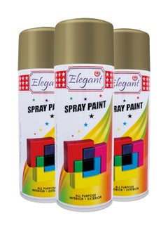 Buy 3 Piece Spray Paint Set Chrome Gold 400ml in UAE