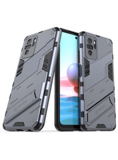 Buy GOLDEN MASK Compatible With Xiaomi Redmi Note 10 4G/Redmi Note 10S Punk Case Anti Protection (Grey) in Egypt