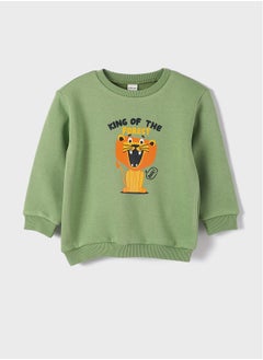 Buy Crew Neck Printed Long Sleeve Baby Boy Sweatshirt in Egypt