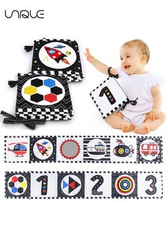 اشتري Baby Toys 0-6 Months, Black and White High Contrast Sensory, Three-Dimensional Can Be Bitten Tear Not Rotten Paper 0-3 Years Old Newborn في الامارات