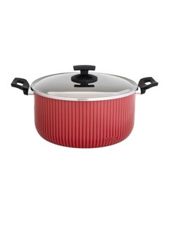 Buy Non-Stick Stewpot Red/Black/Silver 32cm in Saudi Arabia