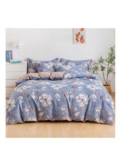 Buy 6-Piece Double Size Duvet Cover Set Microfiber Horizon 1 Duvet Cover 200x230 cm, 1 Flat Sheet 220x280 cm, 4 Pillow Cover 48x74 cm Multicolour in UAE