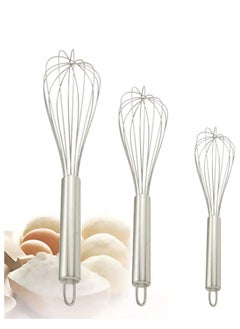 Buy Stainless Steel, Balloons, Eggs, Milk. Kitchen Utensil for Mixing, whisking, and Stirring, Set of 3 in Saudi Arabia