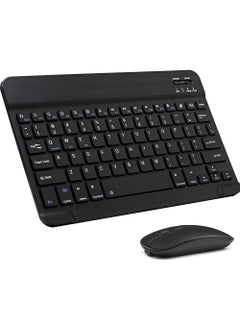 اشتري Ultra-Slim Bluetooth Keyboard and Mouse Combo Rechargeable Portable Wireless Keyboard Mouse Set for Apple iPad iPhone iOS 13 and Above Samsung Tablet Phone Smartphone Android Windows في السعودية