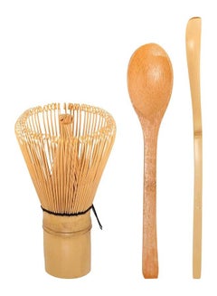 Buy Matcha Whisk Set - Golden Chasen (Tea Whisk) + Chashaku (Hooked Bamboo Scoop) + Tea Spoon - 1 Set in Saudi Arabia