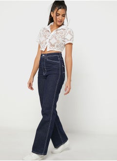 Buy High Waist Straight Jeans in UAE