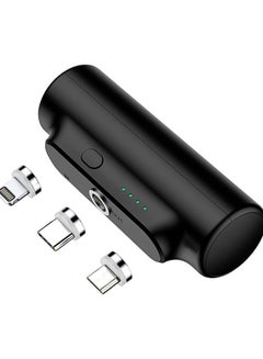 Buy 3000mAh Portable Compact Built in Connector Docking External Battery Pack Power Bank Charger compatible Mini large capacity emergency portable wireless power bank black in UAE