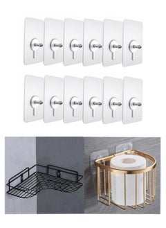 Buy 12 Pcs Punch-free Screws Self-adhesive Wall Hooks for Kitchen Bathroom Tools in UAE