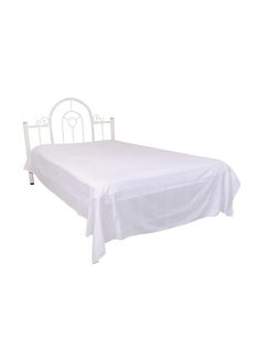 Buy White Plain Single Bedsheet With Pillow Cover in UAE