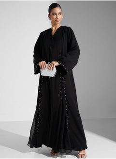 Buy Embellished Flared Sleeve Abaya in Saudi Arabia