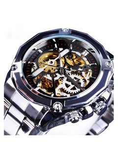 اشتري Men's Watch Waterproof Fashion Casual Steel Strap Skeleton Automatic Mechanical Watch في الامارات