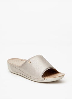 Buy Women's Textured Stitch Detail Slip-On Sandals in UAE