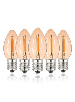 Buy E14 LED Bulb, Candle Bulbs 0.5W, Chandelier Bulbs C7 Night Light Bulb Small Edison Screw Vintage Amber Glass Filament Bulb E14 Salt Lamp Bulb 2200K, 5W Equivalent Non-Dimmable (5Pcs Warm White) in Saudi Arabia