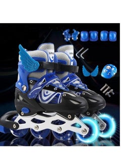 Buy Full Set Single Flash Children′s Roller Skates Adult Roller Skates Adjustable Skates in UAE