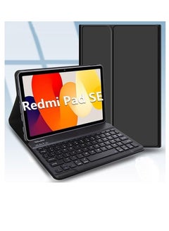 Buy Xiaomi Redmi Pad SE Keyboard Case for Tablet Redmi Pad SE Cover Magnetic Detachable Wireless Arabic and English Keyboard Cases Xiaomi Redmi Pad SE (11 Inch) 2023 (Without Mouse Pad Black) in UAE