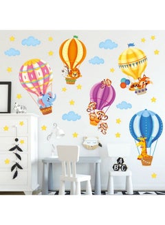 Buy Sg2214 Animals In Hot Air Balloons Kids Wall Stickers Decals Kids Baby Nursery Decorations Cloud Elephant Wallpaper Art Playroom Bedroom Décor Home Boy Peel And Stick in UAE