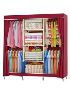 Buy Foldable non-woven wardrobe red in UAE