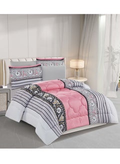 Buy Super Soft Printed Comforter, 6pcs Set, Microfiber High-Quality Fabric, Stylish and Premium Design, Durable, Ideal For Home Bedroom 240X220CM in UAE