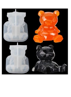 Buy 2 Pieces 3D Bear Epoxy Moulds for DIY Crafts and Home Decor, Silicone Mould for Phone Holder and Car Accessories, Bear Shape Resin Mould for Creative Decorations in Saudi Arabia