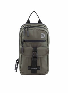 Buy Discovery SHIELD RPET Polyester Sling Cross Bag Khaki, Durable Lightweight Tablet Protective Outdoor Business College Casual Cross Body Bag With Multi Compartment, RFID Pocket in UAE