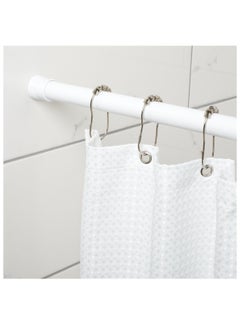 Buy Adjustable Bathroom Shower Curtain Rod White 70-120 cm in Saudi Arabia