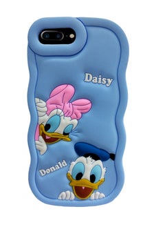 Buy 3D Cute Microfiber Silicone Liner for I Phone 7 Plus Case (Batot Cover) (Blue) in Egypt