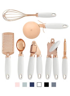 Buy 7-Piece Copper Coated Kitchen Gadget Set - Non-stick Utensils with Soft Touch Silicone Handles, Heat-Resistant Design and Easy Cleaning for Kitchen and Home Cooking in UAE