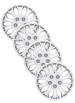 Buy Pack of 4 EM-3148 Taiwan Wheel Cover | 15" Inch | Silver Universal Nested Style in UAE