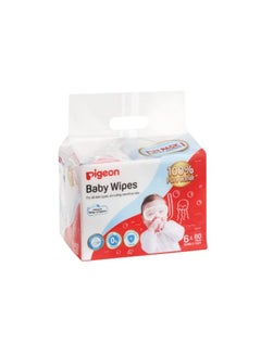 Buy Baby Wipes Pigeon 100 %  Pure Water Promo Pack 1 + 1 Free in UAE