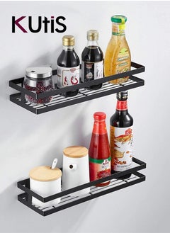 Buy 2 Piece Bathroom Kitchen Wall Mounted Storage Rack 29.5 x 12 x 4 Centimeter in UAE