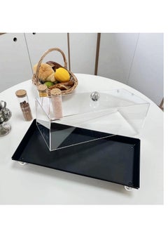 Buy Acrylic Serving Tray with  Lid - Clear | 100% BPA-Free Acrylic Tray | Versatile Storage and Display Solution for Banquets, Parties, and Home Use The tray package in Saudi Arabia