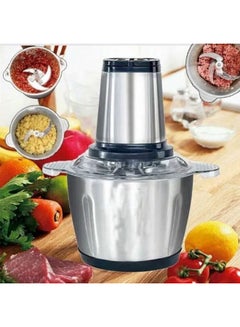 Buy 3L Stainless Steel Electric Meat Grinder Chopper Food Processor Blender in UAE
