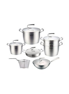 Buy Arshia Premium Stainless Steel Cookware Set 12pcs set Non Stick Coating in UAE