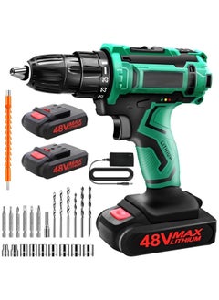 Buy Cordless Power Drill Set 48V Electric Drill Driver Kit with Battery Charger  2 Variable Speed 24pcs Acessories 25 Torque Setting for DIY Project Home Improvement in Saudi Arabia