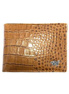 Men's Brown Crocodile Skin Leather Bifold Wallet – RFID Blocking & Handmade