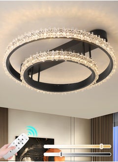 اشتري Remote Control LED Ceiling Lamp - Modern Flush Mount Ceiling Light Fixture with 3 Dimming Colors for Bedroom, Living and Dining Rooms - Dimmable LED Ceiling Lamp with Semi-Flush Mount في الامارات