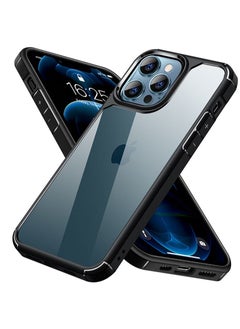 Buy iPhone 12 Pro Max Case Clear Cover Ultra Thin Silicone Shockproof Hard Back Cases Transparent Protective Slim Phone Case for Apple iPhone 12 Pro Max 6.7 inch - Black in Saudi Arabia