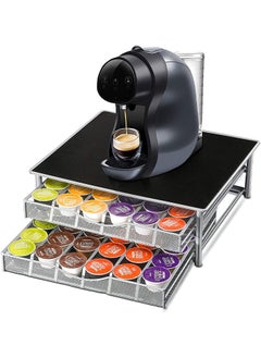 اشتري Coffee Pod Holder with 72 Dolce Gusto Pod Holders - Storage Drawer, Machine Stand & Non-Slip Feet في الامارات