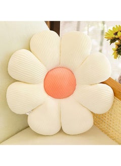 Buy Sweet Daisy Flower Pillow, Flower Shaped Throw Pillow Flower Floor Pillow Soft Seating Cushion Room Decor Plush Pillow for Bedroom, Sofa, Bed, Reading (White) in UAE