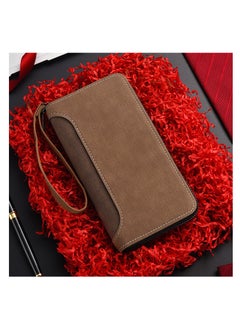 Buy Casual Multi Slot Mens Long Wallet Coin Purse Large Capacity Zipper Card Holder in UAE