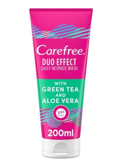 Buy Carefree Daily Intimate Wash, Duo Effect With Green Tea And Aloe Vera, 200 Ml in Saudi Arabia